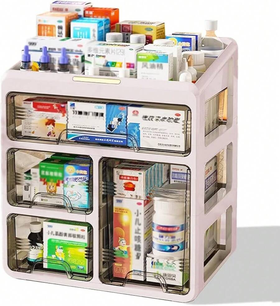 Multilayer Drawertype Plastic Storage Box Organizer/Medicine Box - Multifunctional Storage Container,Family Medicine Box Organizer,Organize Medications,Stationery,Office Items,Etc,Easy Access