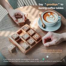 1件 2025新款优雅高品质XO国际象棋，趣味派对双人互动游戏，小型木制井字棋桌面玩具，节日礼物，派对小礼物，生日礼物 - 圣诞礼物 - 万圣节礼物 - 完美礼物 - 彩色 - 查看 1