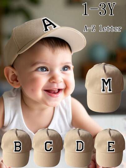 1顶儿童26字母卡车司机帽，时尚百搭休闲遮阳帽，适合1-3岁男孩女孩
