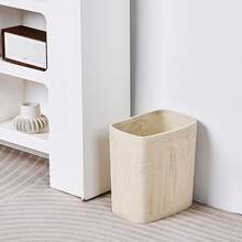 Natal Travertine Textures Bathroom Trash Can 1.8 Gallon(Liter) Small Kitchen Garbage Can, Living Room Bedroom Trash Can, Decorative Wastebasket Home Office, Handmade Resin Waste Bin - Đá vàng - Xem 3