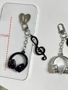 1pc Unisex Music Lover Keychain Music Note Shaped Earphone Holder Stylish Phone Strap Versatile For Backpack Music Festival Gift Backpack Decor Keychain For Bag Car Accessories For Women - Multicolor - View 6