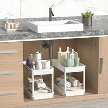 Estante Organizador con Ruedas Multiusos Ruedas Anaquel Baños Cocina, con 4 GANCHOS, Estante Móvil con Ruedas y Diseño Rectangular– Disponible en 2, 3 y 4 Pisos, Solo Modelos de 3 y 4 Niveles con Ruedas Móviles Ideal para Espacios Reducidos - Estante Organizador Multifuncional Rectangular con Ruedas – Configuraciones de 2, 3 y 4 Pisos para Almacenamiento Inteligente - Blanco - Ver 4