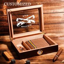 Humidor de puros personalizado, caja de puros personalizada, regalo para él, regalo para padrinos de boda, regalo para novio, regalo para esposo, regalo para el Día del Padre - rojo - Ver 2