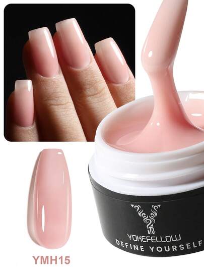 YOKEFELLOW 15g Builder Nail Gel, Nagelförlängningsgel Gelé Nude Rosa Builder Gel Förtjockning Stärker Nagelförlängning, Långvarig Gel Nagel Soak Off UV LED, Nagelkonst Designsalong För Kvinnor Flickor & Som Julklapp