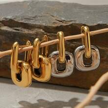 S SHOPBOHO 一对独特设计师款金色粗线性感首饰，镀金防水耳环，适合敏感肌肤 - Chunky Earring - 查看 5