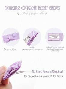 10/20/40/60个随机尺寸1.2英寸迷你发夹,刘海夹,侧夹,按扣夹,可爱发饰,适合婴儿、幼儿、生日、洗礼、摄影、圣诞装饰、新年、情人节礼物 - 彩色 - 查看 9