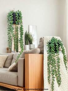 2/1 pieza Planta artificial de suculenta elegante de Chloroplastida - Planta verde realista de lágrimas de amante bifurcadas, enredadera de suculenta de plástico para colgar en la pared, realista, perfecta para decoración de sala de estar, oficina, hogar, jardín, montaje en pared, uso interior/exterior, decoración de escritorio de planta artificial, regalos de cumpleaños, graduación