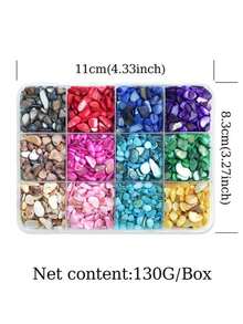 130g Hạt trang trí hình vỏ sò bất đối xứng nhiều màu sắc, thích hợp để đổ khuôn silicon, làm đồ trang sức thủ công DIY và đổ đầy cốc lắc nhựa. - Nhiều màu - Xem 8