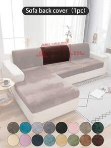 1 pieza Funda de cojín de sofá de peluche de zorro plateado gris oscuro, minimalista clásica, funda protectora decorativa a prueba de polvo de unicolor y elástica, adecuada para hotel, dormitorio, decoración de sala de estar, decoración de habitación, negro, gris claro, caqui, decoración de otoño, decoración de habitación, vuelta al colegio, útiles escolares