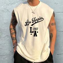 Regata Oversized Casual Moda Masculina Verão Lançamento Larga - Bege - Visão 1
