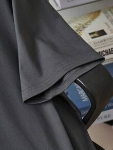 Manfinity Homme Camiseta casual de ajuste entallado con cuello redondo y manga corta con estampado de letra para hombre - Gris - Ver 6