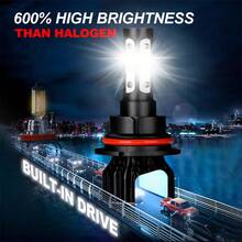 2pcs ROADSUN Car LED Headlight Bulbs H7 H4 H11 H13 9005/HB3 9006/HB4 9007 200W High/Low Beam 12V Universal For Vehicles, Batteries Not Included - 黑色 - 查看 3