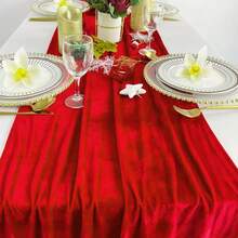 Velvet Table Runner 50cm * 305cm Luxurious Velvet Table Runner Christmas Thanksgiving Wedding Table Flag Suitable For New Year Bride Gift Giving Party