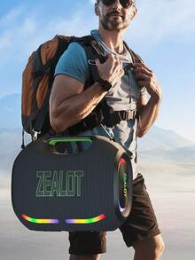 ZEALOT ZE21 250W Wireless Speaker, Outdoor Portable, Bluetooth Speaker, 48000mAh Long Battery, With RGB Color Lights, Up To 8 Hours Of Playback Time, Supports Mobile Phones/Tablets/TVs. Compatible With SD Card/USB/AUX, Serial Pairing Function, Suitable For/Car/Outdoor/Camping/Beach/Party - Black - View 12