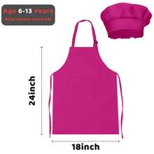 Children's Apron And Chef Hat Set, Boys & Girls Apron With 2 Pockets, Adjustable, Kids Painting Apron, Suitable For Cooking, Classroom, Baking, Painting, Crafts, Grilling, DIY, Party, Ages 6-13 - Multicolor - View 23