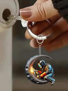 1pc 2D Acrylic Welder Keychain, Suitable For Car Keys, Phones, Bags, Wallets Decoration - Multicolor - View 3
