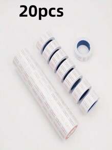 10/20 Rolls High-Adhesive Multi-Purpose Marking Paper, White Red Line Design, Self-Stick Labels For Price Tagging - Supermarket, Home, Store Use | Bulk Organization, Cost-Effective Solution