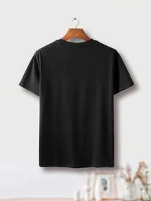Camiseta de Impresión Gráfica, Manga Corta Cuello Redondo Top Casual para Verano y Primavera, Ropa para Hombres y Mujeres - Negro - View 3