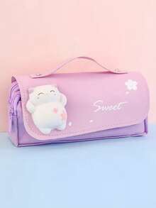 3D Kawaii Pencil Case Girls Decompression Pen Pouch Cute Waterproof School Supplies Aesthetic Organizer Box Students Stationery , Back To School Gifts - Multicolor - View 7