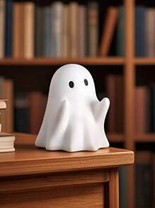 1pc Creative Ghost Pen Holder, Cute Desktop Decor Resin Ornament, Halloween Gift Idea