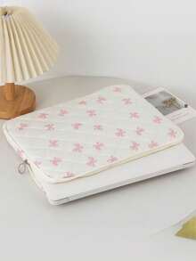 1 件可爱少女粉色蝴蝶结和时尚黑色心形图案平板电脑包，泫雅风格粉色花朵平板电脑包，11/13/15 英寸电脑包 iPad 包笔记本电脑包，11、13、15 英寸便携式台式机保护包适用于 Mac Book ASUS 平板电脑手提包保护套 9-11 英寸兼容 iPad Air 4 5 Pro 11 Mini 5 6 iPad 保护套防震包返校学校用品包适用于学校工作笔记本电脑包适合女士 Mac Book 保护套