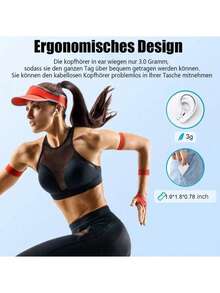 Tai nghe không dây - Tương thích với Apple và Android, tích hợp micro, chống mồ hôi, màu trắng, tai nghe không dây, Airbuds, tai nghe không dây thực sự. - A7 - Xem 4