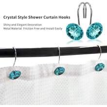 MitoVilla Purple Shower Curtain Hooks Rings, Metal Shower Hooks Shower Curtain Liner, Purple Rust Proof Shower Rings Curtain Accessories And Bathroom Shower Rod, 12 Pack Bathroom Set - Blue - View 4
