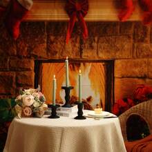 法式怀旧花卉树脂烛台古铜色/家具装饰/复古摆件烛台，适合母亲节、生日、返校季、毕业季和婚礼季的优质家居装饰摆件