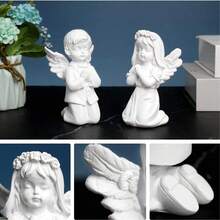 1 件，斯堪的纳维亚天使翅膀雕像 - 5*11 厘米树脂丘比特装饰，奢华婚礼守护者装饰，圣诞节情人节家居装饰万圣节装饰秋季装饰房间装饰秋季装饰的治愈礼物
