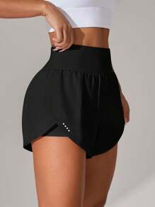 Plus Size Women's High Waist Elastic Drawstring Sports Shorts, Suitable For Running, Yoga, Outdoor Tennis, Golf, All-Match, Spring/Summer