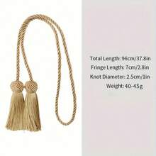1pc Multi-Color Polyester Drawstring Adjustable Living Room Office Home Decor For Elegant Home Decoration Accessories Easy To Use,Curtain Tiebacks, Decorative Drapery Holdbacks With Tassels, Curtain Fixing Straps