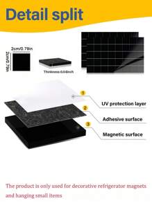 48/96 piezas Hojas magnéticas adhesivas cortables, (cada una de 20 X 20 mm)/(cada una de 40 X 40 mm) Hojas magnéticas adhesivas DIY para decoración de nevera, fotos, mejores regalos de cumpleaños, artesanía, graduación, fotos y almacenamiento de troqueles, fácil de pelar y pegar, para construcción, científica, artesanía, oficina, aula, pizarras, tarjetas, carteles