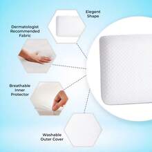 Almohada de Espuma Viscoelástica Premium con Doble Funda Protectora (Exterior Transpirable y Forro Interior) para un Soporte Cervical Ergonómico, Mayor Durabilidad y Descanso Reparador –  con Cremallera de Alta Calidad - Blanco - Ver 6