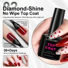 LIMEGIRL 8ml Gel Top Coat, 2025 New Super Glossy Base & Top Coat Set, Soak-Off LED/UV Lamp, Acid-Free No Wipe Transparent Base & Top Coat Gel Nail Polish