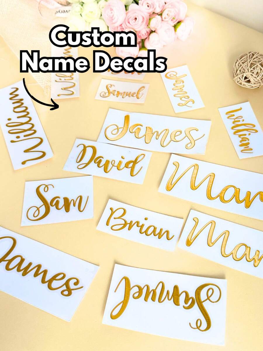 Customized Lettering Labels, Personalized Name Stickers For Glass Water Bottles & Boxes, Wedding Decoration Ball Font, Personalized Vinyl Labels, Wedding Vinyl Stickers