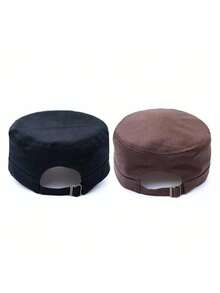 1 Pieza [Gorra militar para hombres] Gorra militar cómoda para hombres y mujeres, gorra plana casual, ajustable, de unicolor, estilo cadet y patrulla, sencilla y de moda, gorra de béisbol, accesorios del ejército, sombrero estilo pico de pato para actividades al aire libre - Multicolor - Ver 13