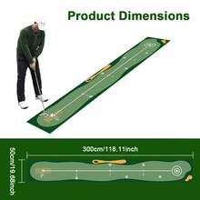 Golf Putting Mat Indoor & Outdoor Professional Practice Putting Green Mat With Distance Marker Anti Slip Backing Golf Accessories Portable Training Matt - Green - View 1