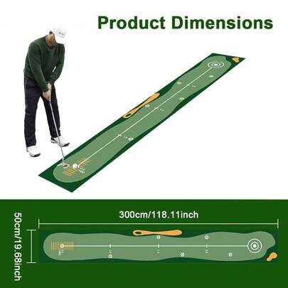 Golf Putting Mat Indoor & Outdoor Professional Practice Putting Green Mat With Distance Marker Anti Slip Backing Golf Accessories Portable Training Matt