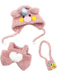 Clothes For Doll, 15/17cm Doll Clothes Set Suitable For Dolls Accessories - Pig Hat + Clothing + Mini Crossbody Bag (NO Doll),Piggy - Multicolor - View 5