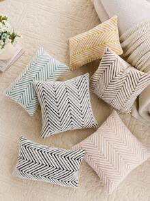 1pc Black & White Bohemian Geometric Plush Decorative Pillow Cover (Pillow Insert Not Included), Reverse Side With Fleece Fabric, Square Cushion Cover, Holiday Home Pillow Decor, Soft & Comfortable Plush Material, Modern Decor For Sofa, Home & Bedroom,Fall Decor,Autumn Decor,Room Decor - Black and White - View 8