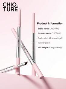 CHIOTURE 1mm 超细眼线笔双头丝滑凝胶眼线笔防水防晕染，适合化妆初学者轻松上手
