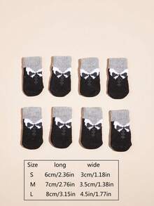 4pcs Color Block Pet Sock - Multicolor - View 5