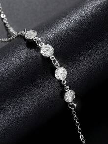 1 件时尚百搭 Y 形女士长项链，合金制成，带水晶吊坠，适合日常佩戴和女性节日礼物，精致简约的珠宝