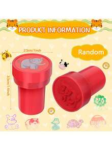 6/12/24/36pcs Cute Mini Cartoon Animal Stamps Set For Self Inking Craft Stamps For Rewards Easy To Hold Washable Ink For Fun DIY Projects And Party Favors(Random) - Multicolor - View 3