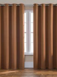 2pcs Blackout Curtains - Indoor Curtain Panels With Grommets, Thermal/Blackout/Privacy, Suitable For Bedroom, Living Room, And Outdoor Doorways - Brown - View 4