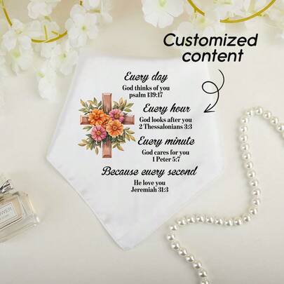 Silk Material Handkerchief, Lightweight & Comfortable Handkerchief, Elegant Design Handkerchief, Customized Wedding Handkerchief, Customized Bridal Party Gift, Customized Bridesmaid Gift, Customized Creative Wedding Decor Accessory, Customized Guest Favor, Handkerchief Given By Groom's Parents To Their Son, Congratulations On Your Marriage!