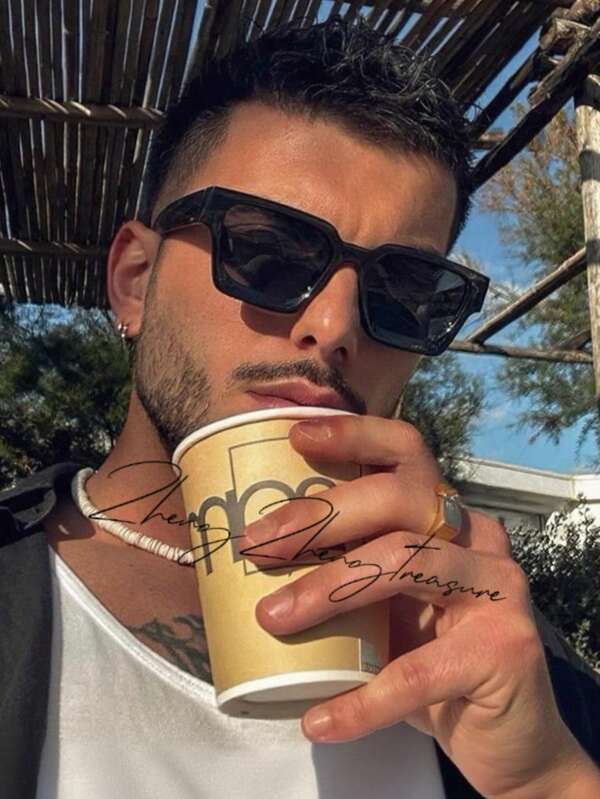 1PC/2pcs Men's Fashion Glasses Vacation Daily Use Unisex Casual Versatile Glasses Square Loved By Overseas Trendsetters