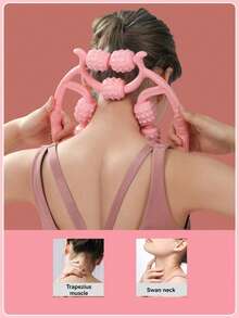 按摩滚轮抗脂肪按摩器身体腿部瘦身滚轮瑜伽训练器U型普拉提肌肉放松滚轮（水滴滚轮） - 粉色 - 查看 7