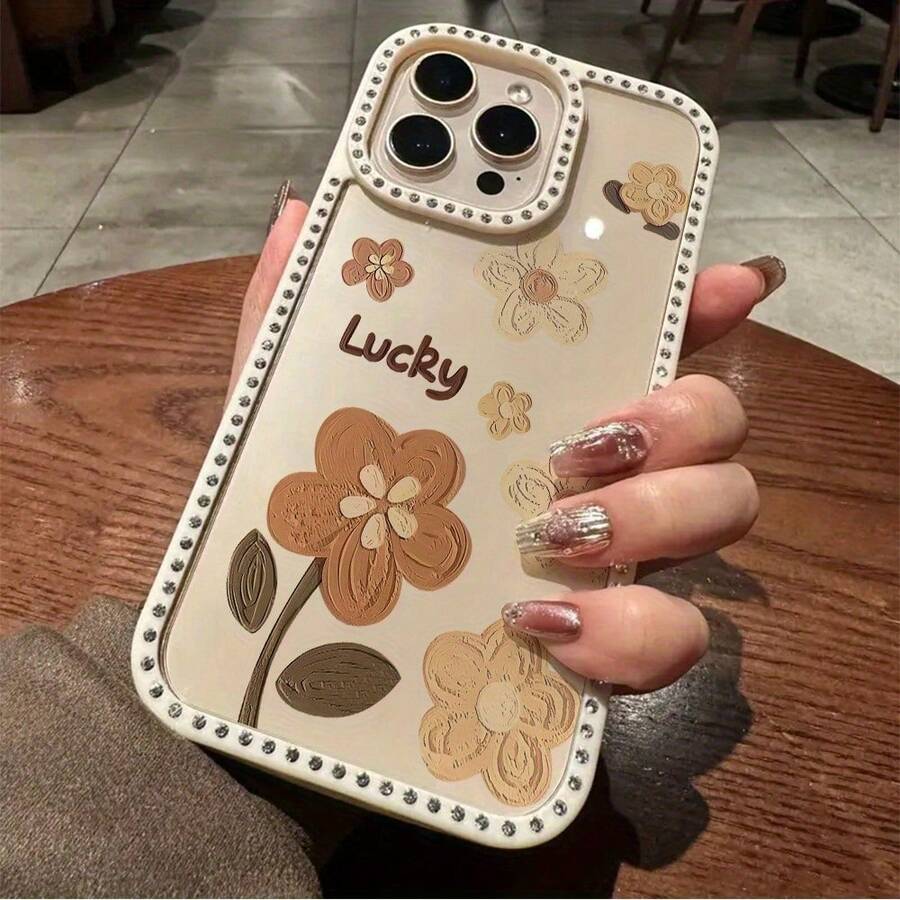 Funda para teléfono 1PC Teléfono Bling de Doble Cara, Parte Trasera Dura Suave a Prueba de Golpes, Multicapa, TPU + PC, Compatible con 16/15/14/13/12/11 Pro/Plus - Blanco - Ver 1