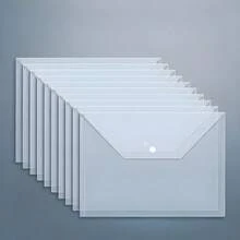 10/8/5 piezas Bolsa de archivo de plástico A4 - Bolsa de archivo, bolsa de almacenamiento de datos de estudiante transparente con cierre a presión, bolsa de archivo A4, bolsa de archivo de plástico transparente PP con cierre a presión, bolsa de archivo de plástico, bolsa de datos a prueba de agua de color macaron, carpeta de oficina | Almacenamiento de archivos de moda | Material de PP resistente al agua adecuado para estudiantes y uso de oficina